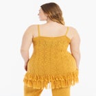 Fringe Trim Pointelle Knit Tunic image number 2