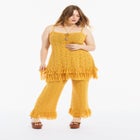 Fringe Trim Pointelle Knit Tunic image number 3