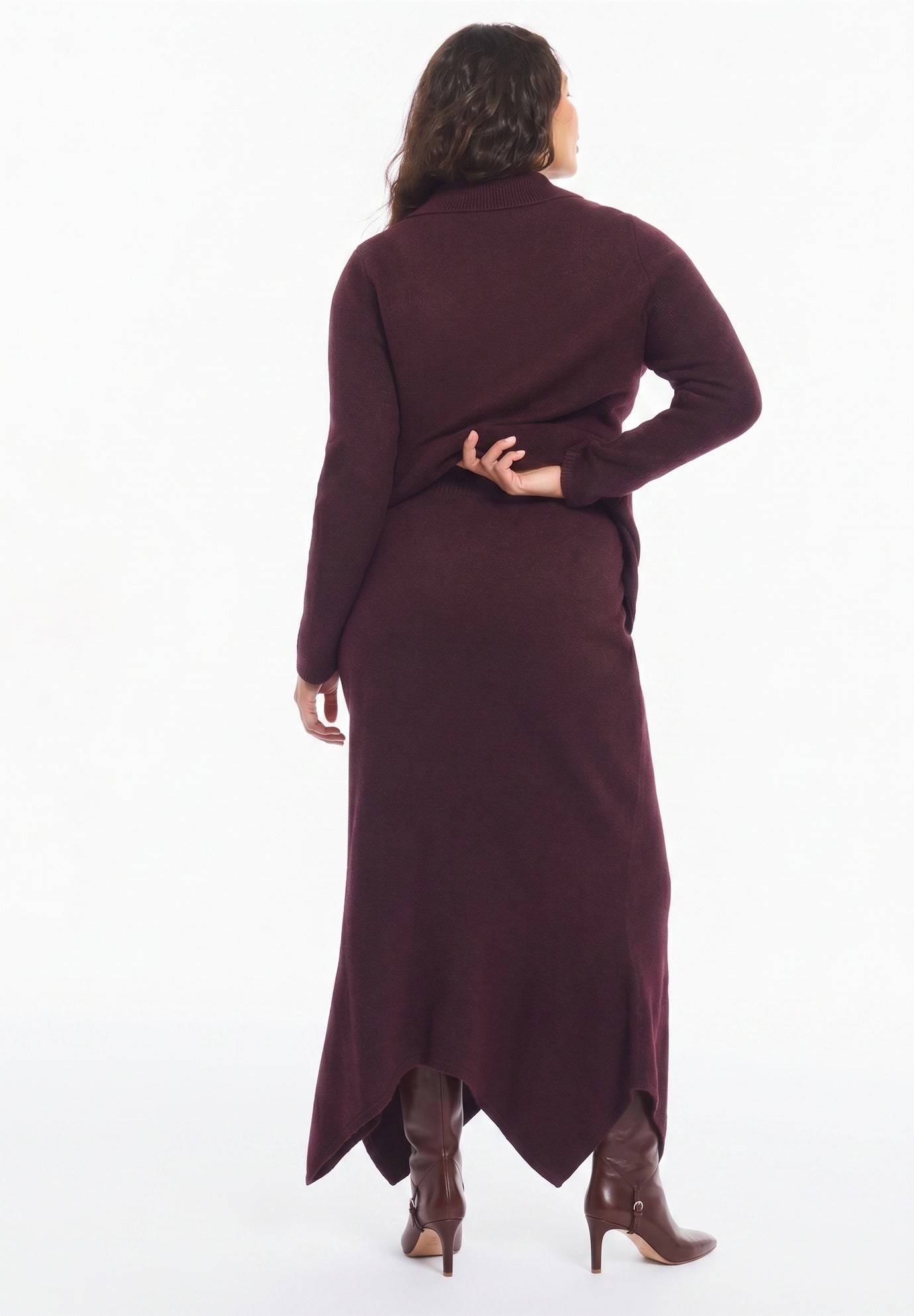 Intarsia Knit Trumpet Maxi Skirt image number 3
