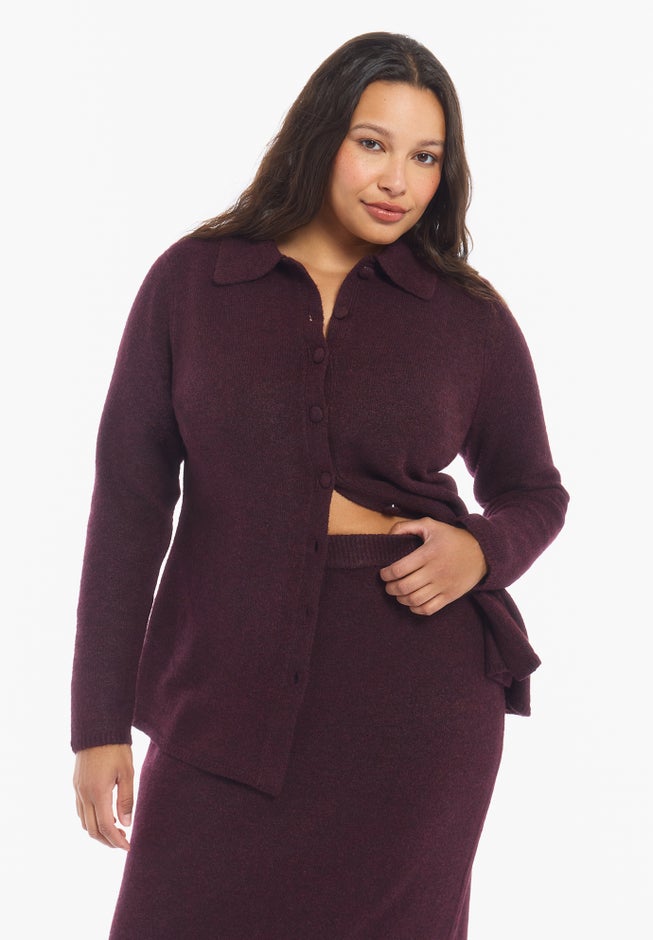 Button-Up Intarsia Knit Longline Cardigan image number 2