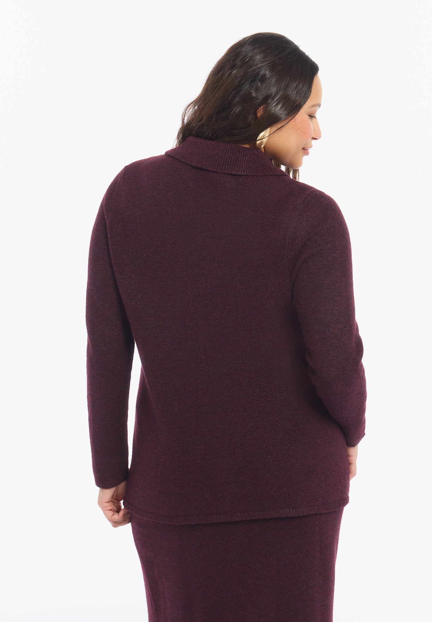 Button-Up Intarsia Knit Longline Cardigan image number 3