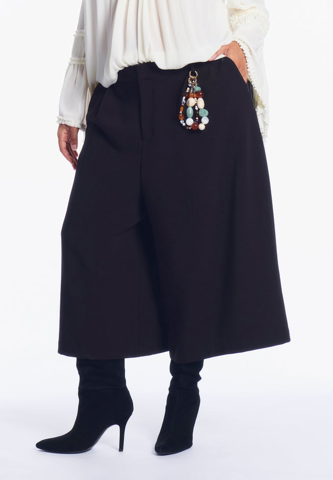 Pleated Wide-Leg Culottes image number 1