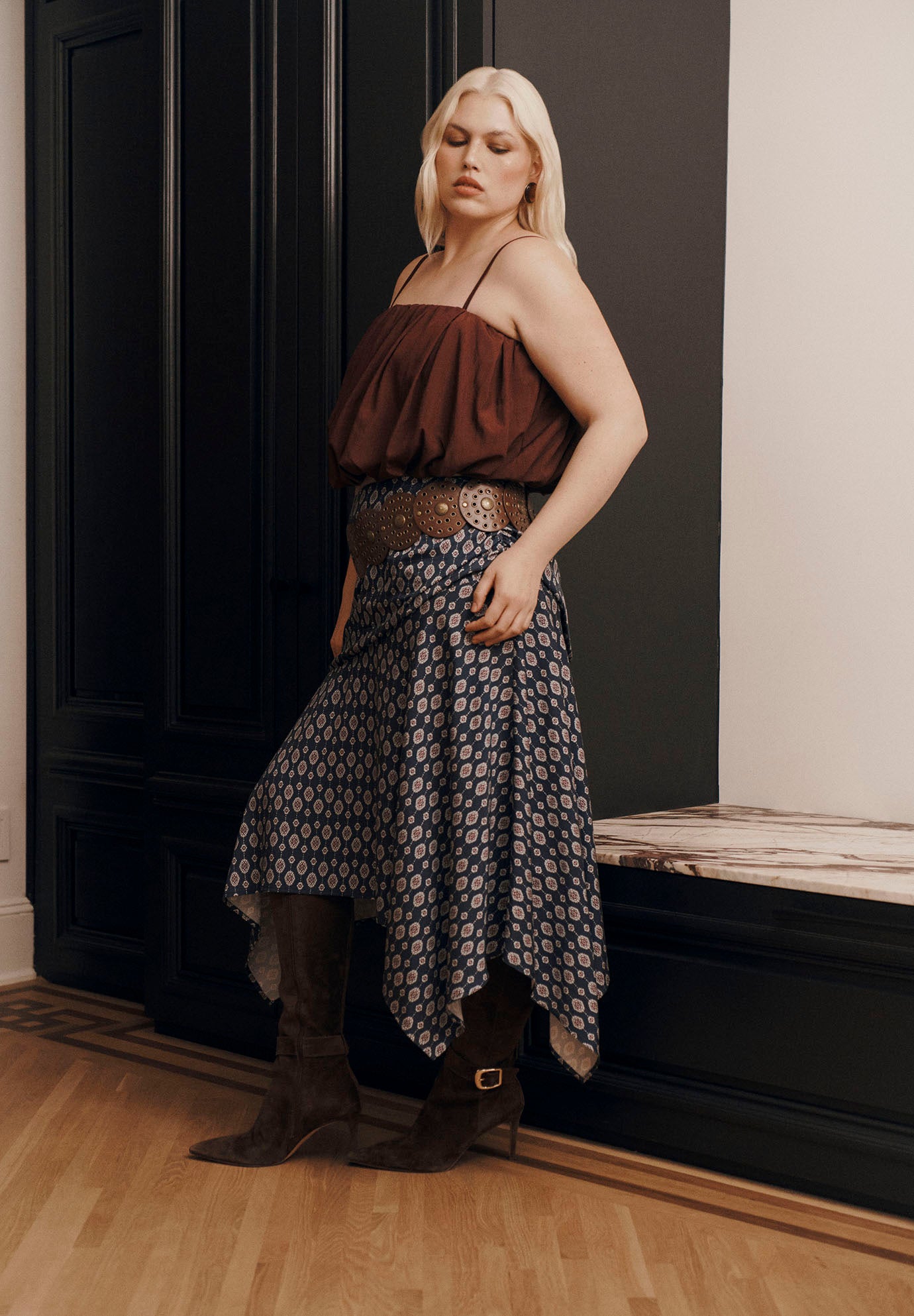 Asymmetric Printed Skirt image number 0