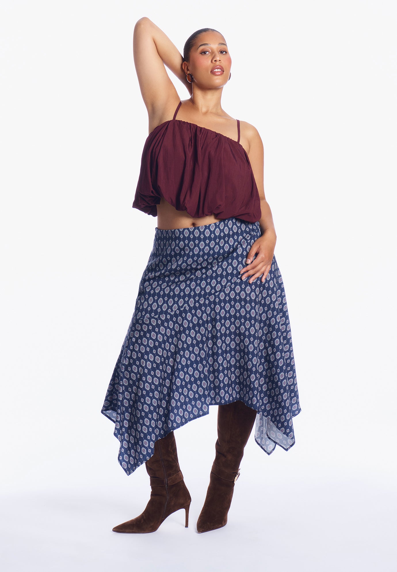 Asymmetric Printed Skirt image number 1