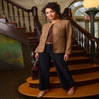 Tweed Jacket with Leather-Trim image number 1