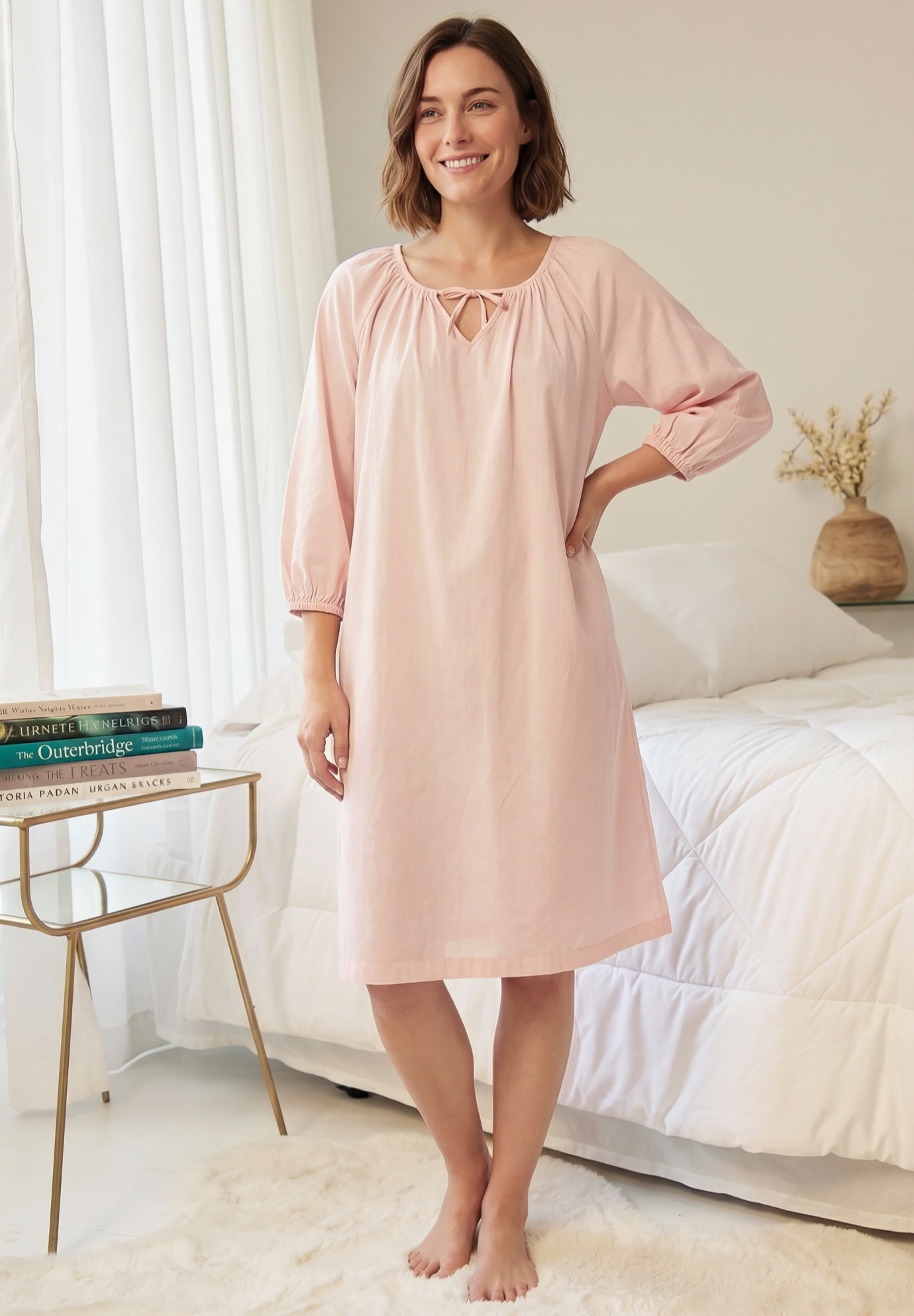 Cotton Peasant Gown Only Necessities image number 2