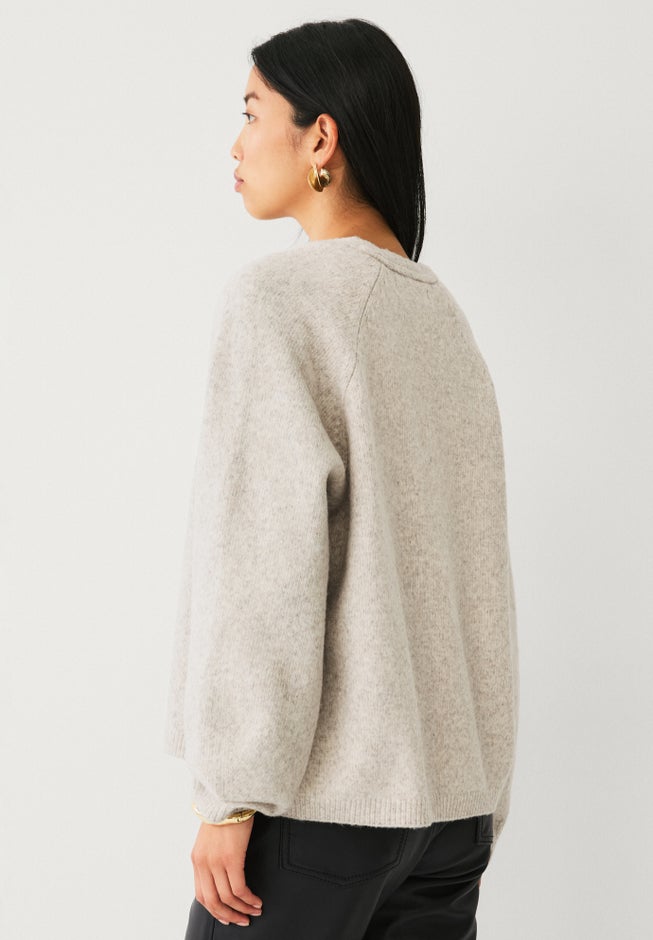 Open-front Boxy Long Sleeve Cardigan image number 1