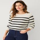 Fine Knit Boatneck Pullover Sweater image number null