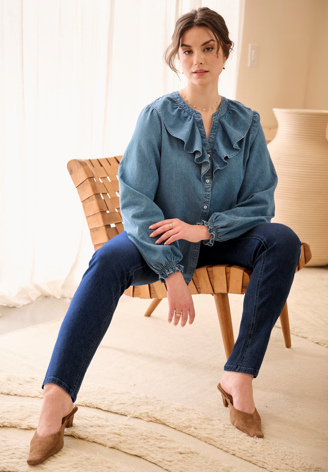 Mid-Rise Comfort Stretch 5-Pocket Straight Leg Jean image number 0