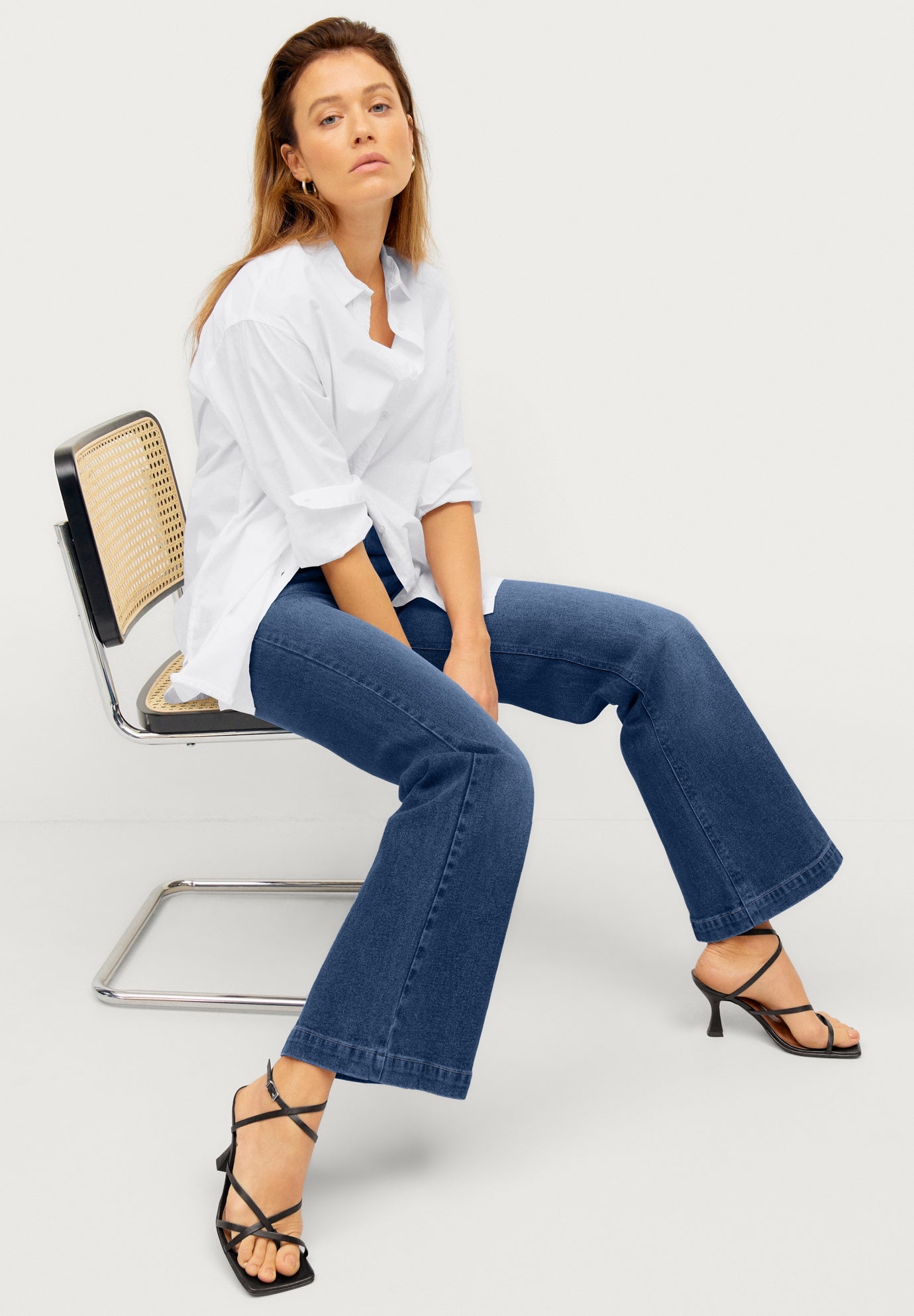 High-rise Stretch Flare Leg Jeans image number 6