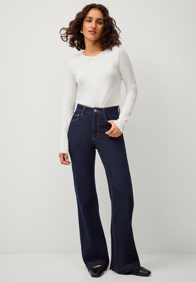 High-rise Stretch Flare Leg Jeans image number 3