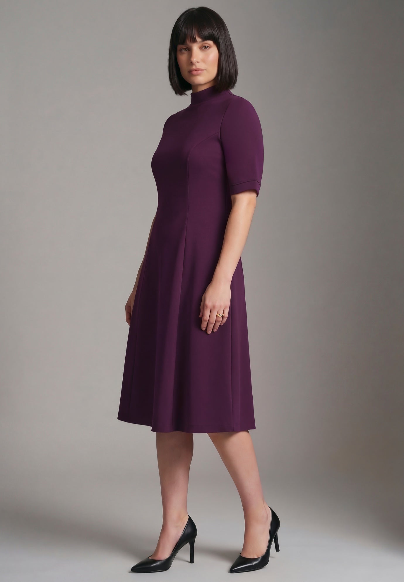 Ponte Fit & Flare Dress image number 2