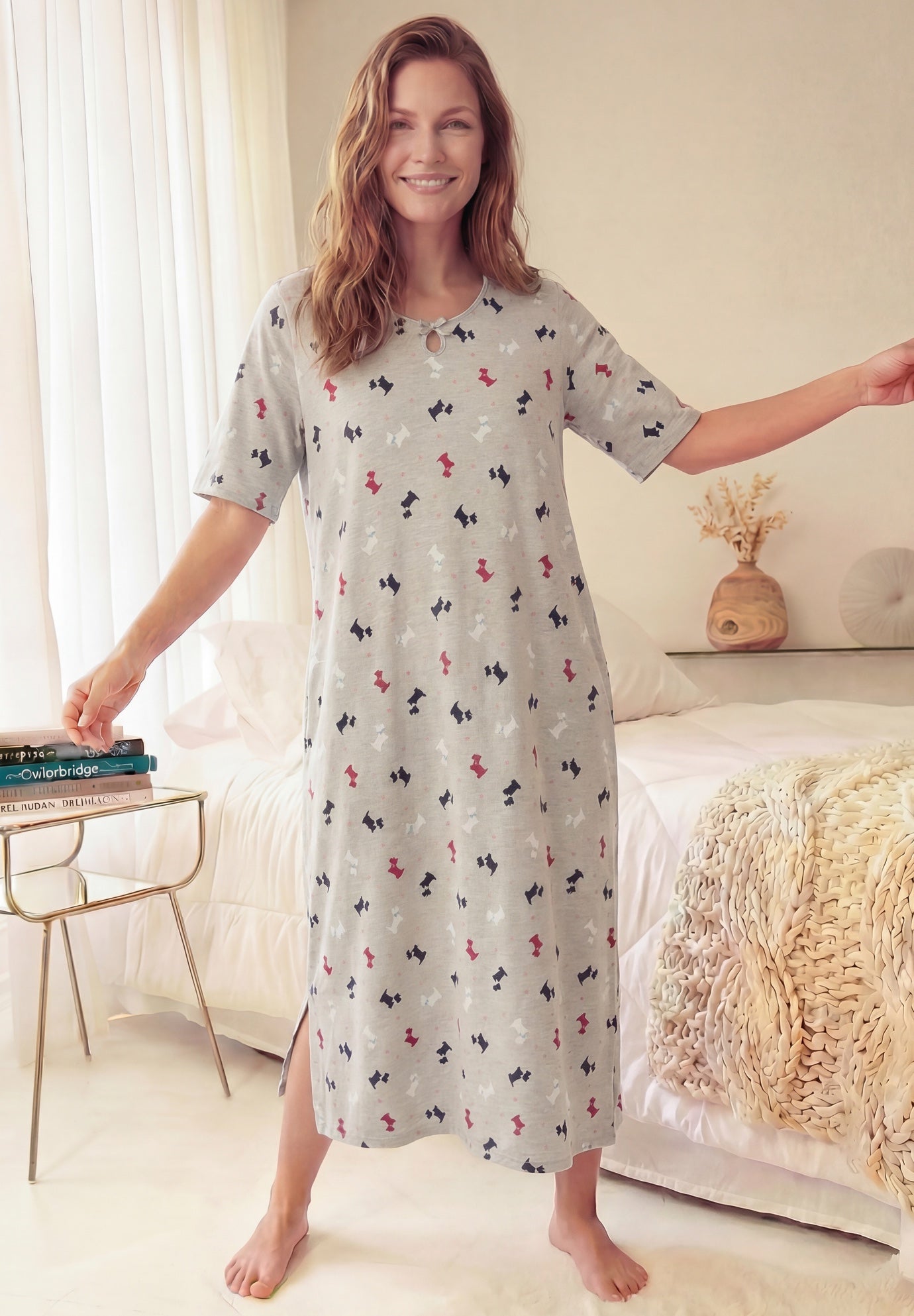 Keyhole Knit Sleepshirt image number 4
