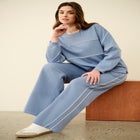 Ellos Studio Piped Boxy Fleece Sweatshirt image number null