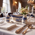 Blue Willow 3-Pc. Salt & Pepper Shaker with Gravy Server image number null