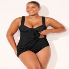 Shirred Sweetheart Two-Piece Swimdress image number 3