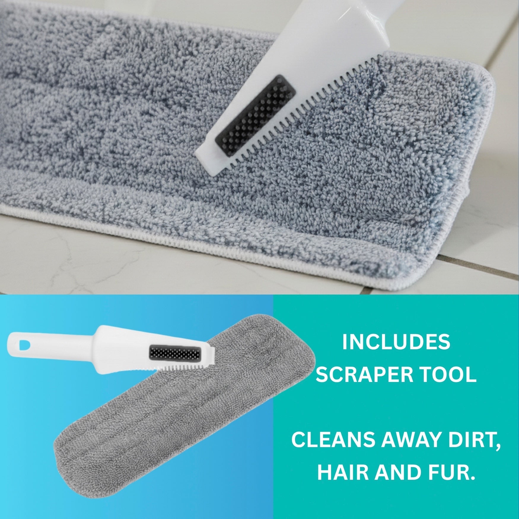 True & Tidy Refillable Spary Mop with Microfiber Pad & Scraper image number 3