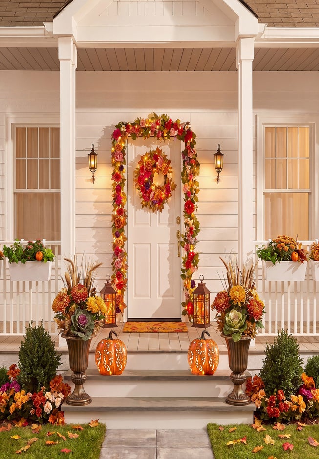 24" Pre-Lit Peony Delight Wreath image number 1