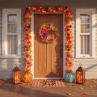 24" Pre-Lit Peony Delight Wreath image number 4