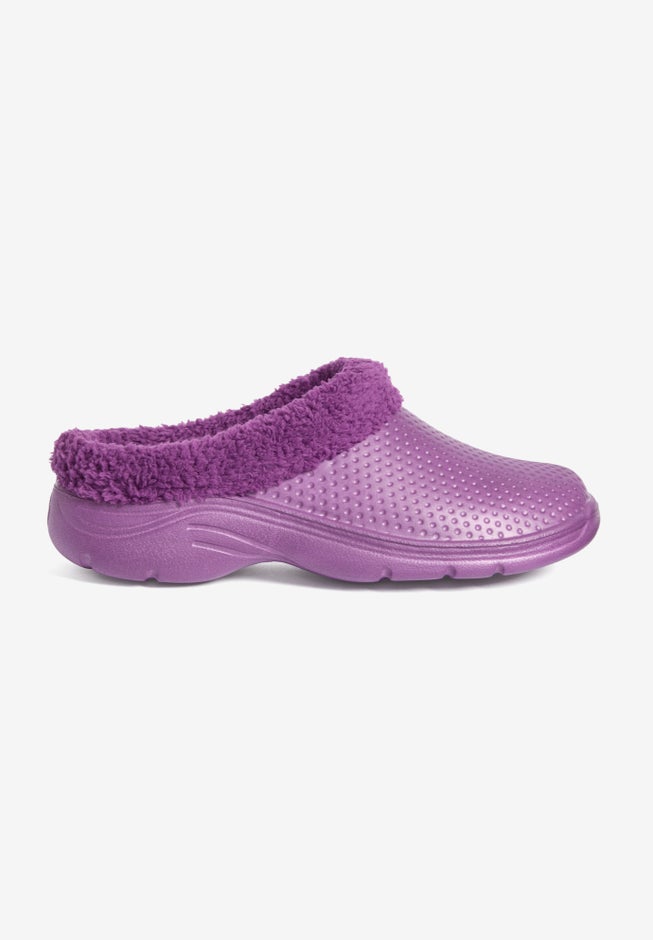 The Fur Lined Slip-On Rubber Clog Mule image number 3