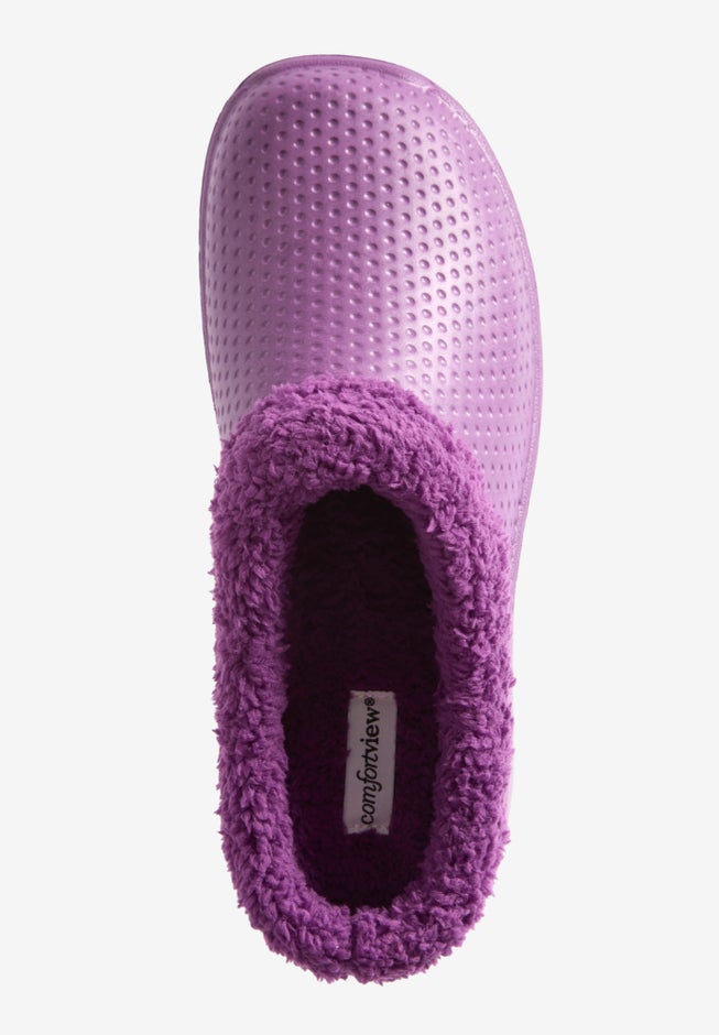 The Fur Lined Slip-On Rubber Clog Mule image number 4