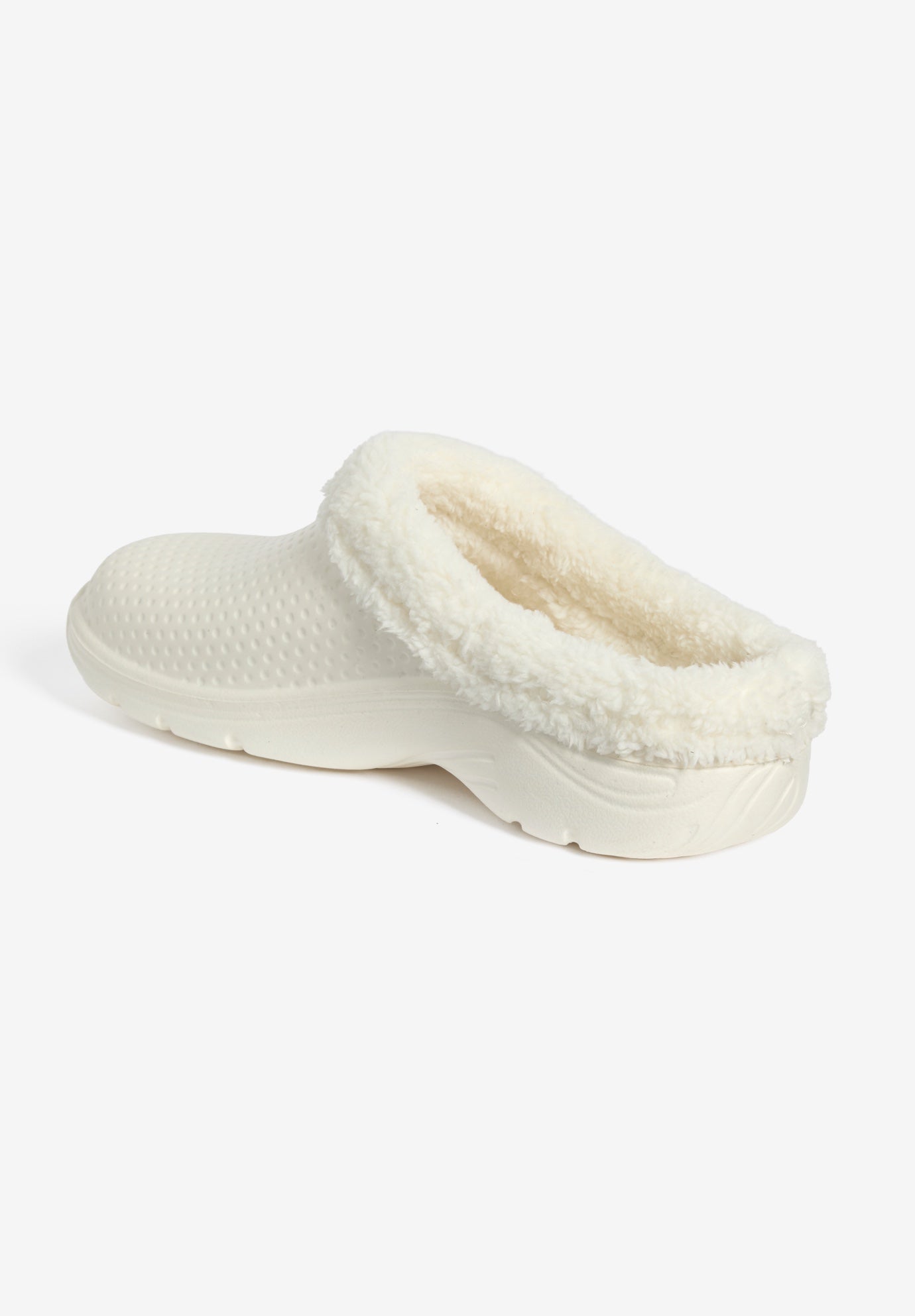 The Fur Lined Slip-On Rubber Clog Mule image number 1