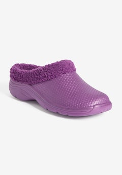 The Fur Lined Slip-On Rubber Clog Mule