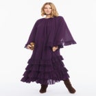 Ruffled Georgette Gown With Cape image number 1