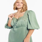 Lace-Trim Satin Midi Slip Dress image number 3