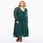 Long Sleeve Ruffled Mesh Maxi Dress image number 1