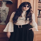 Sheer Chantilly Lace Blouse image number 0