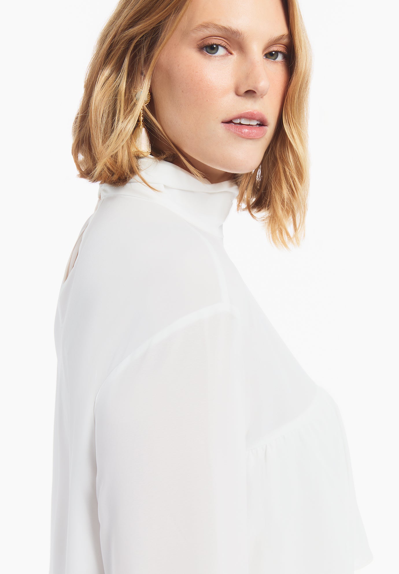 Ruffled Chiffon Long Sleeve Blouse image number 5