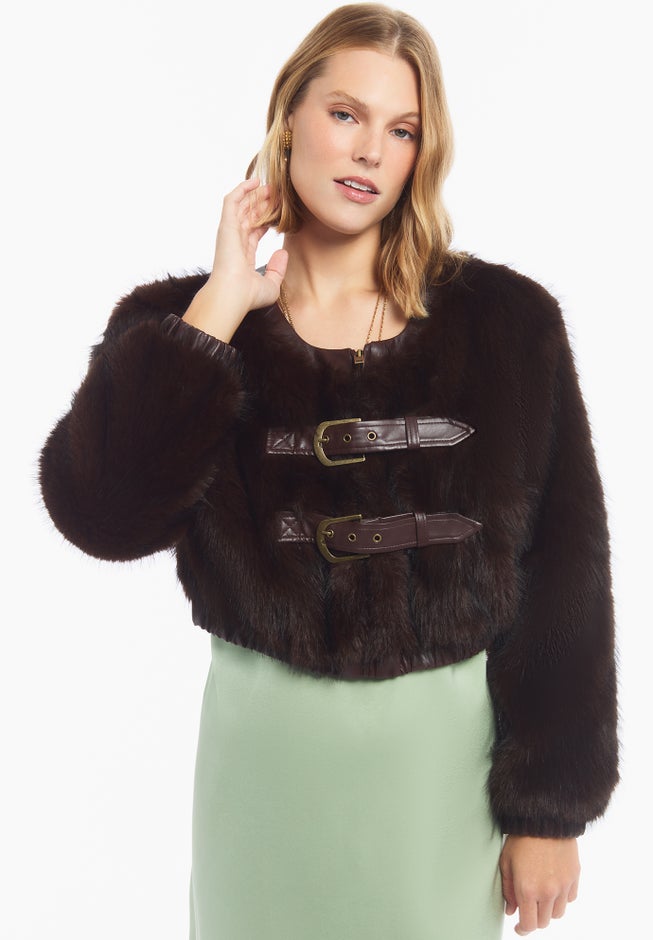 Faux Fur Cropped Jacket image number 3