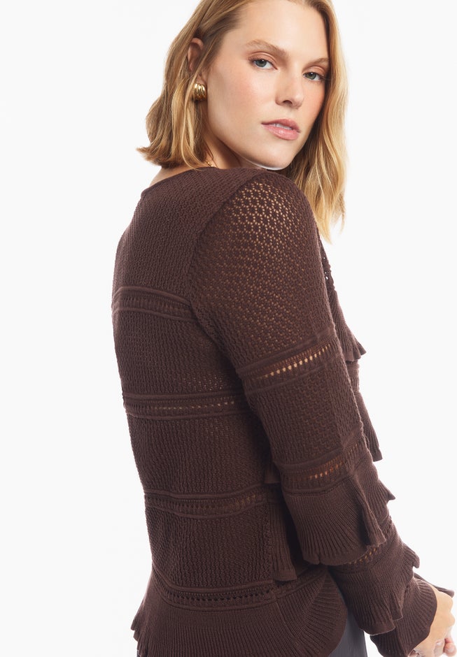 Tiered Ruffle Knit Top image number 3