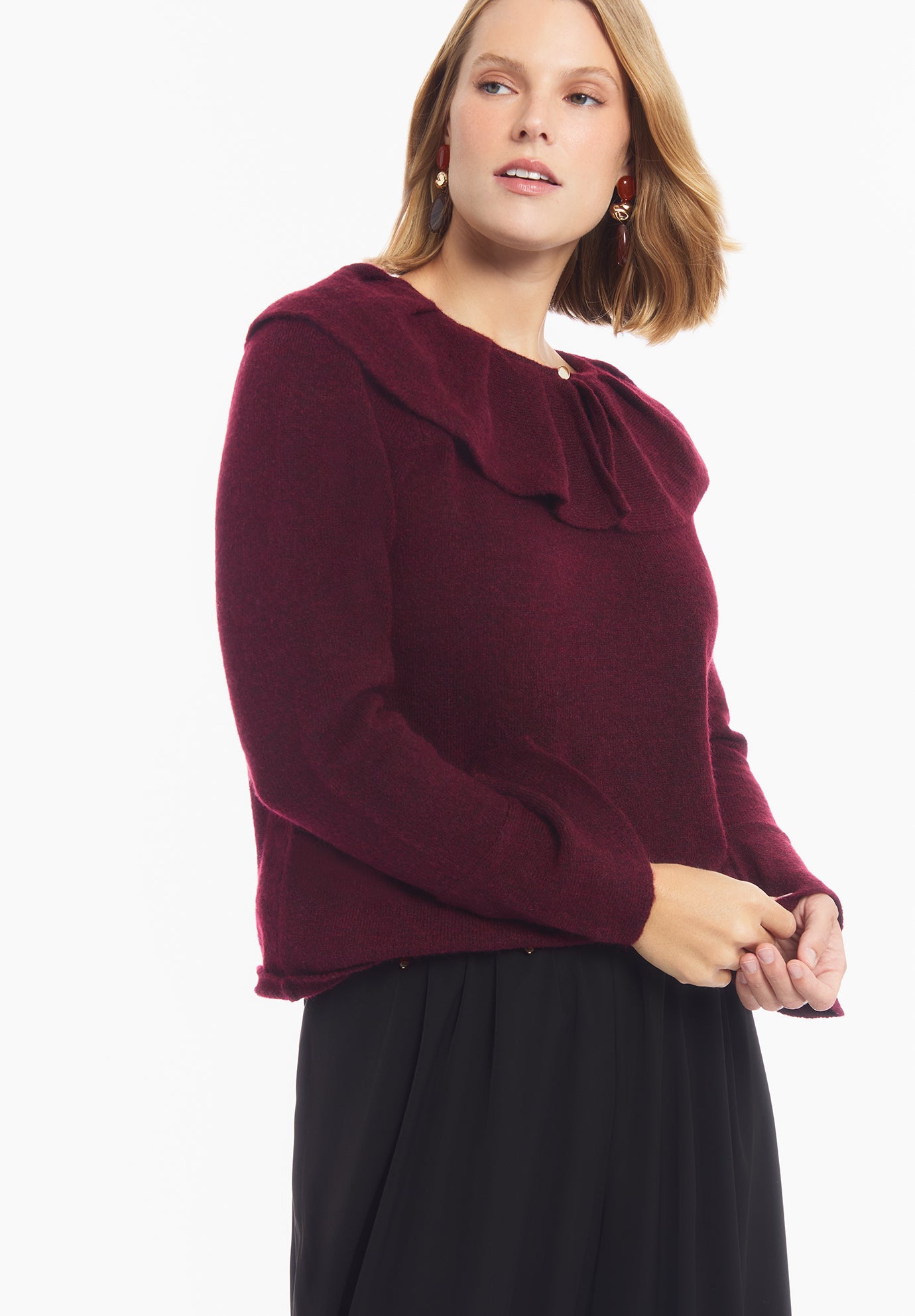 Ruffled Collar Sweater image number 3
