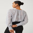 All-Over Eyelash Long Sleeve Blouse image number 1