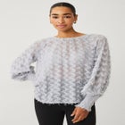 All-Over Eyelash Long Sleeve Blouse image number 0