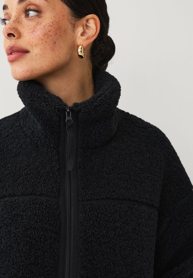 Zip Front Mockneck Sherpa Jacket image number 2