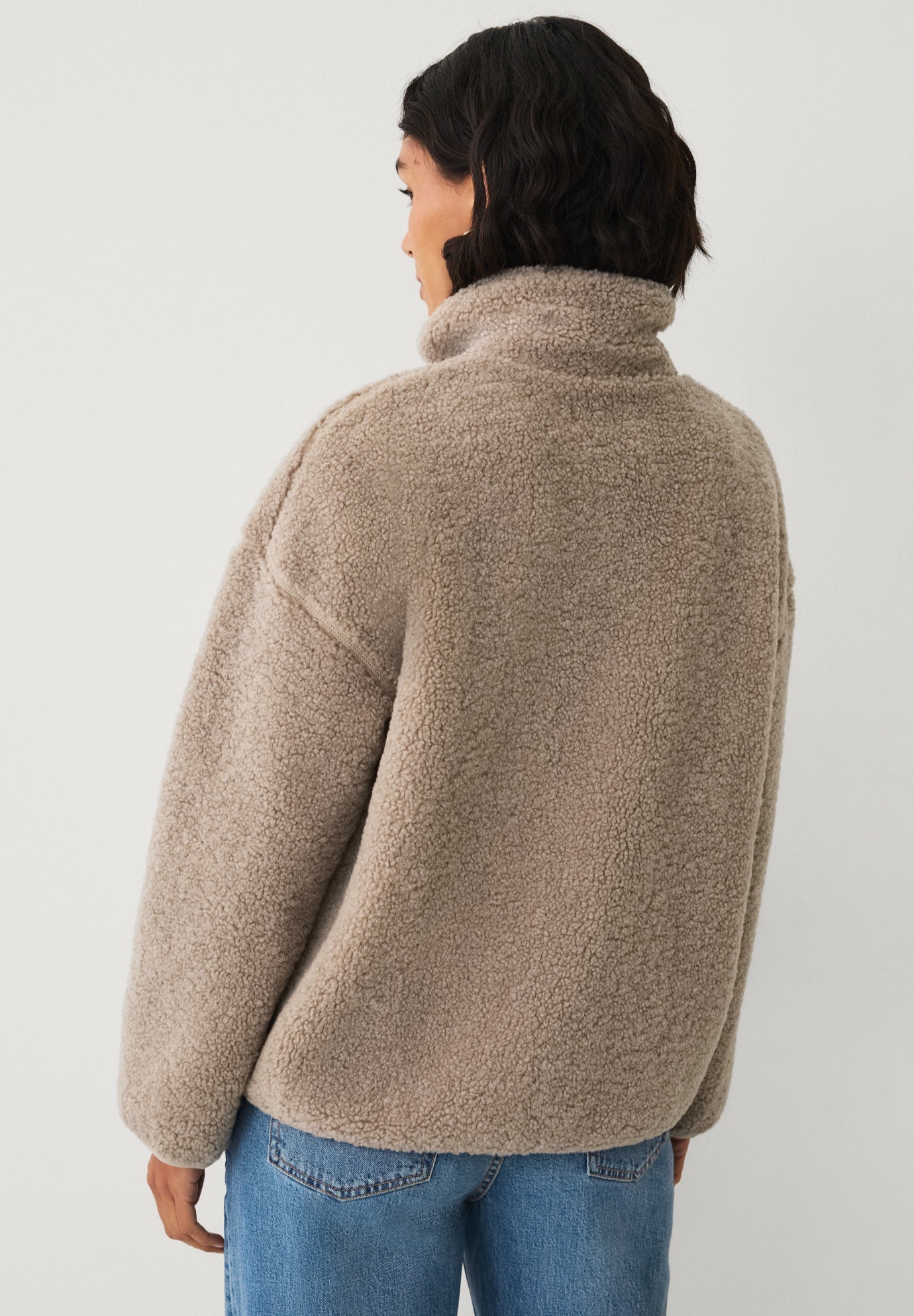Zip Front Mockneck Sherpa Jacket image number 1