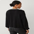Wool-Blend Embellished Open-Front Cascade Shawl Boxy Cardigan image number 1