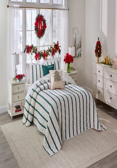 Heritage Stripe Chenille Bedspread Set