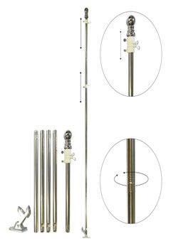 6' 5-Section Grommet Flag Pole and Mounting Bracket