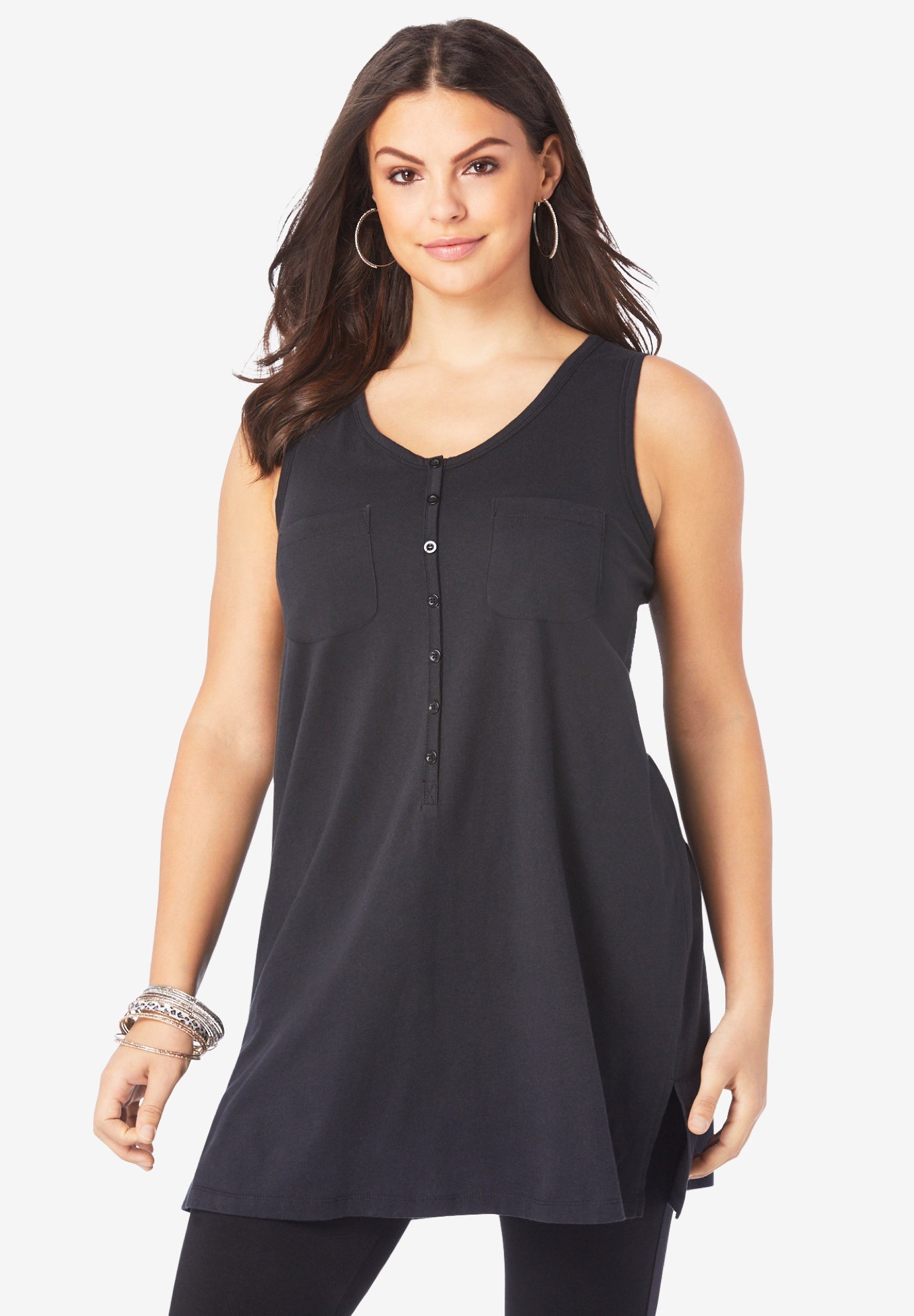 Henley Ultimate Tunic Tank image number 0