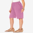 Plus Size Soft Knit Pull-on Bermuda Short image number null