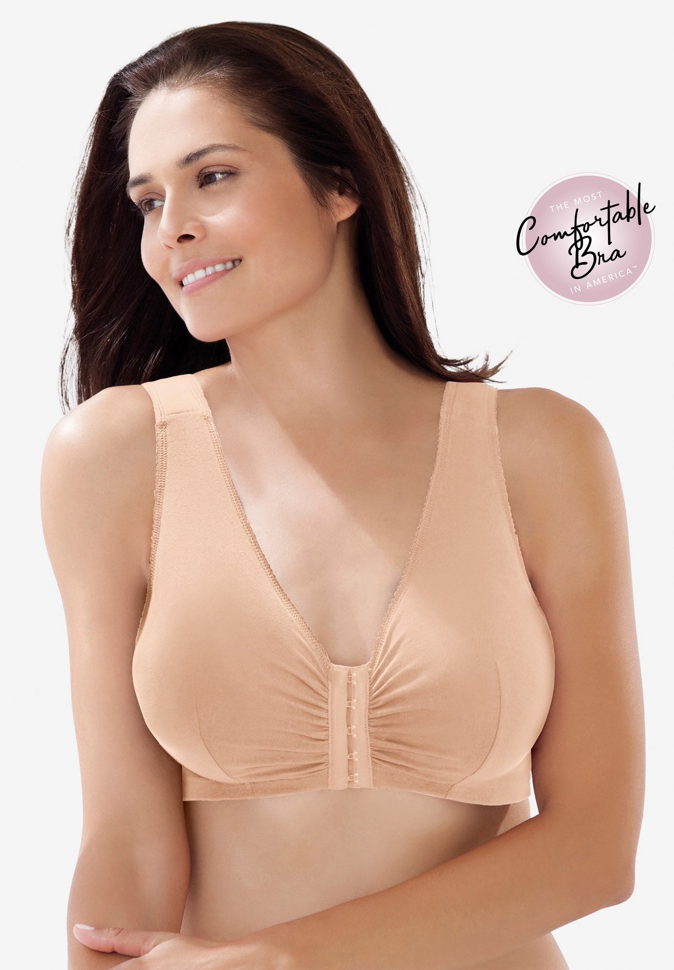 Leading Lady® Meryl Cotton Front-Close Wireless Bra image number 0