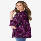 Plus Size Juliet Lace Trim Button-Down Shirt image number null
