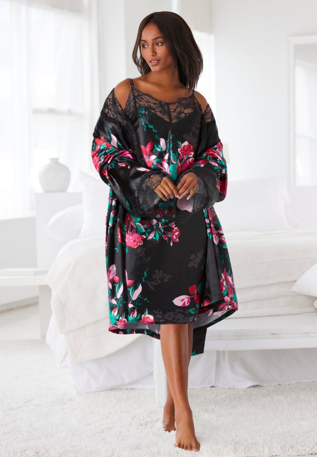 The Luxe Satin Short Peignoir Set image number 4