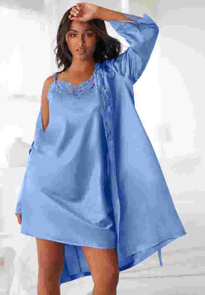 The Luxe Satin Short Peignoir Set image number 0