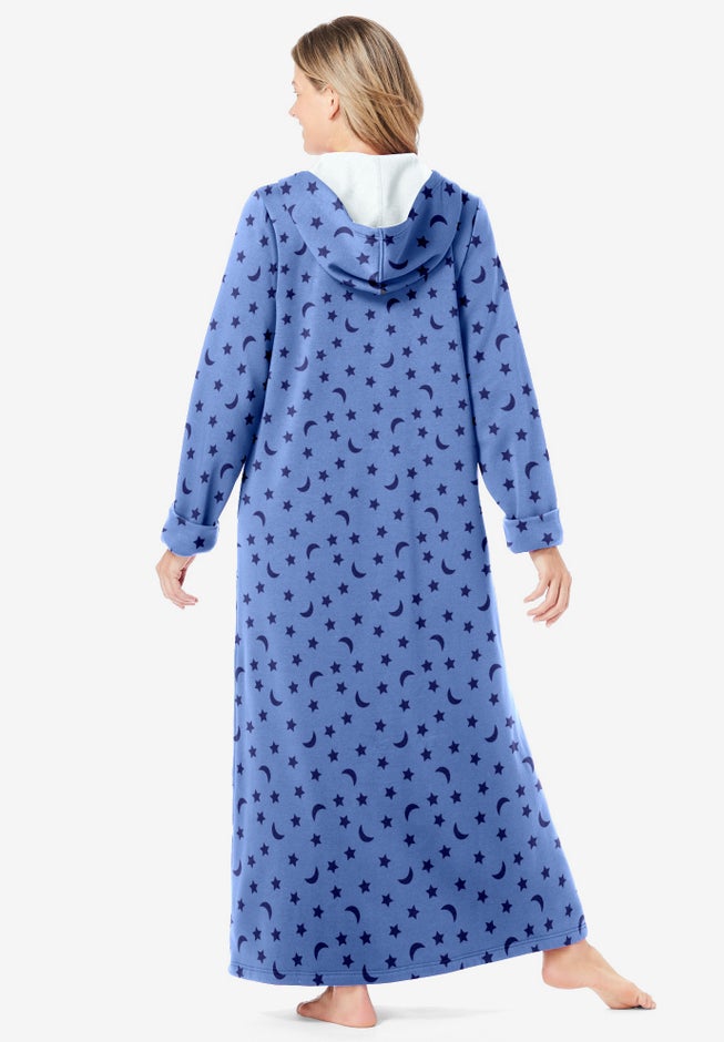 Long Hooded Fleece Sweatshirt Robe image number 1