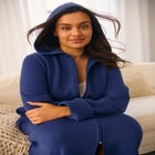 Long Hooded Fleece Sweatshirt Robe image number null